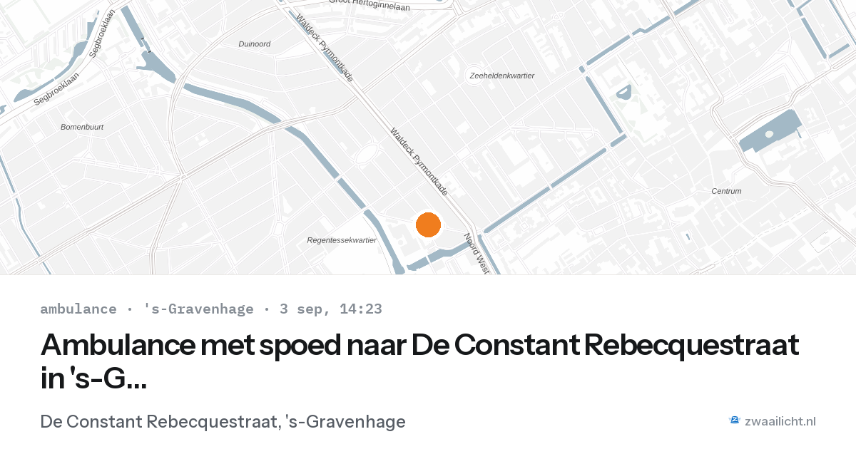 Ambulance met spoed naar De Constant Rebecquestraat in 's-Gravenhage — 3 sep 2026