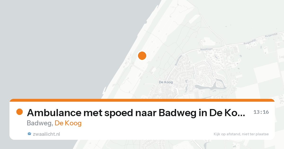 Ambulance met spoed naar Badweg in De Koog — 16 aug 2026