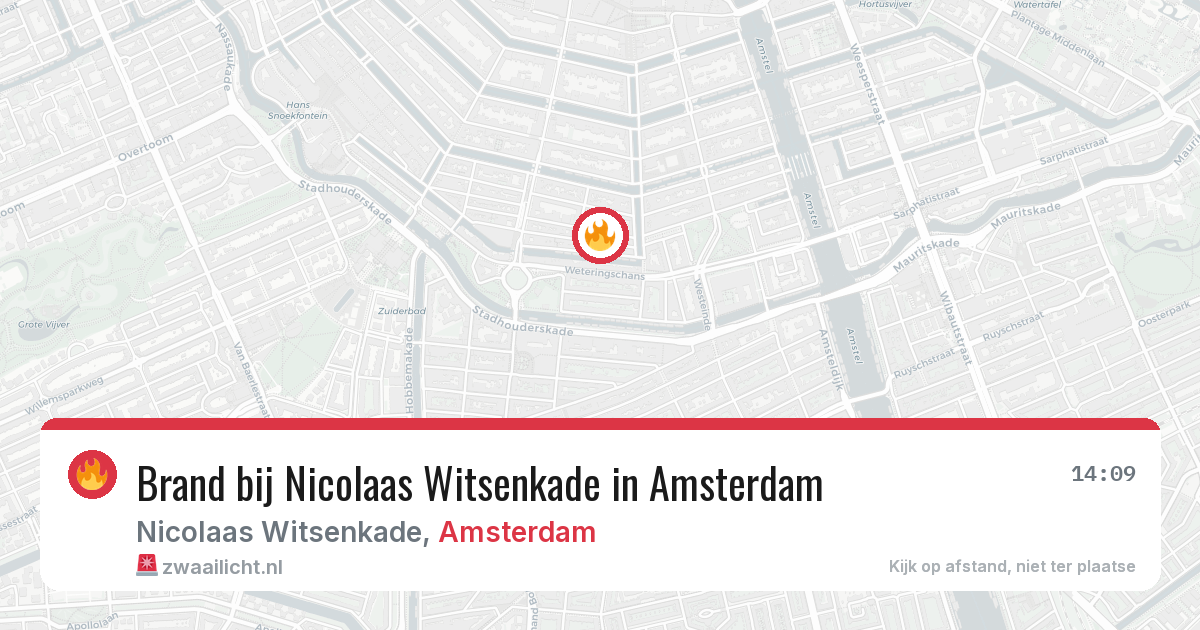 Brand bij Nicolaas Witsenkade in Amsterdam — 25 jun 2026