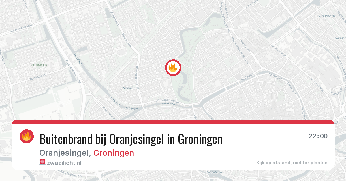 Buitenbrand bij Oranjesingel in Groningen — 22 jun 2026