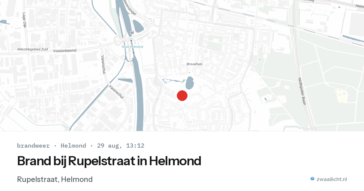 Brand bij Rupelstraat in Helmond — 29 aug 2026