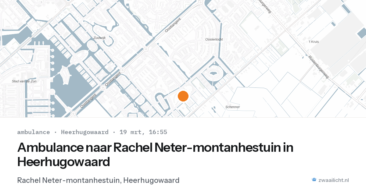 Ambulance naar Rachel Neter-montanhestuin in Heerhugowaard — 19 mrt 2026
