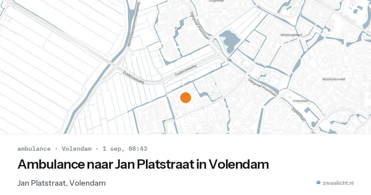 Ambulance naar Jan Platstraat in Volendam — 1 sep 2026
