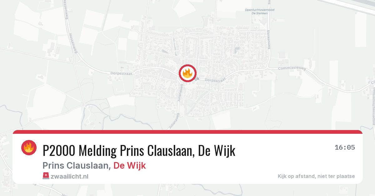 P2000 Melding Prins Clauslaan, De Wijk — 29 jun 2026
