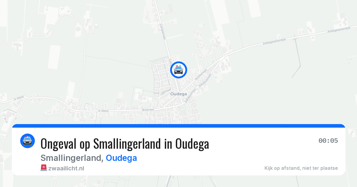 Ongeval op Smallingerland in Oudega — 19 jun 2026