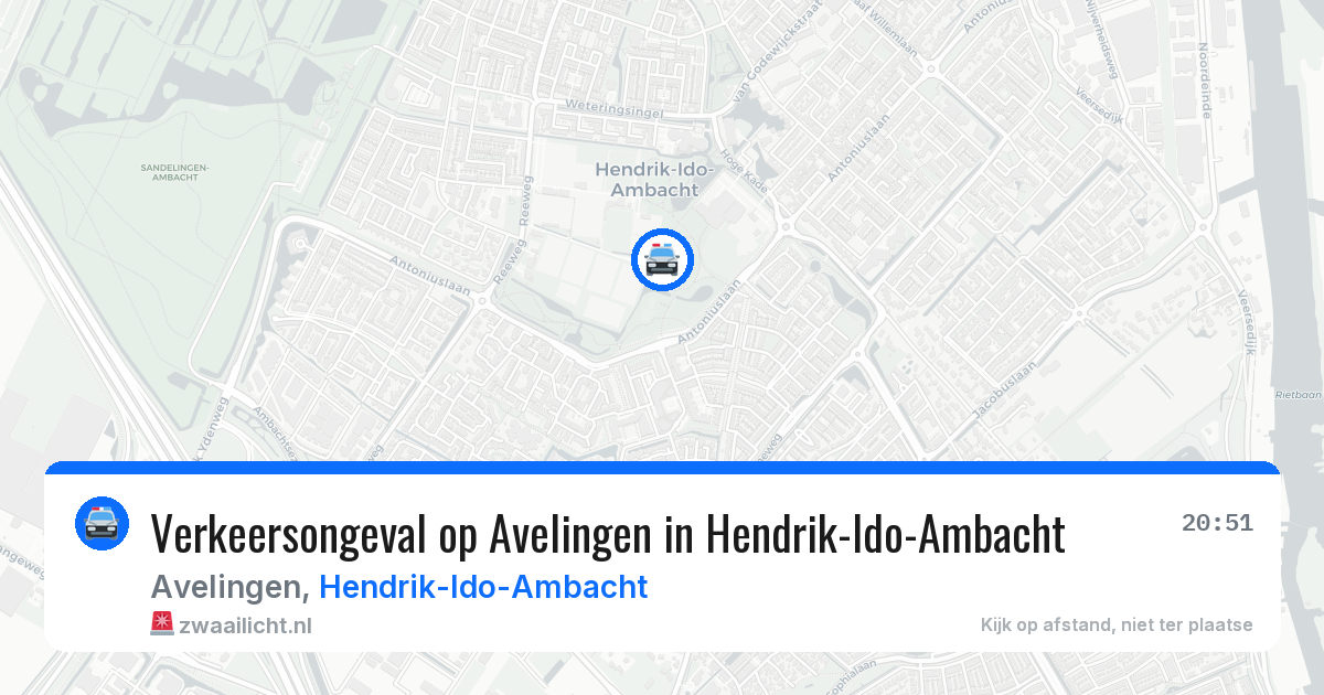 Verkeersongeval op Avelingen in Hendrik-Ido-Ambacht — 24 mrt 2026