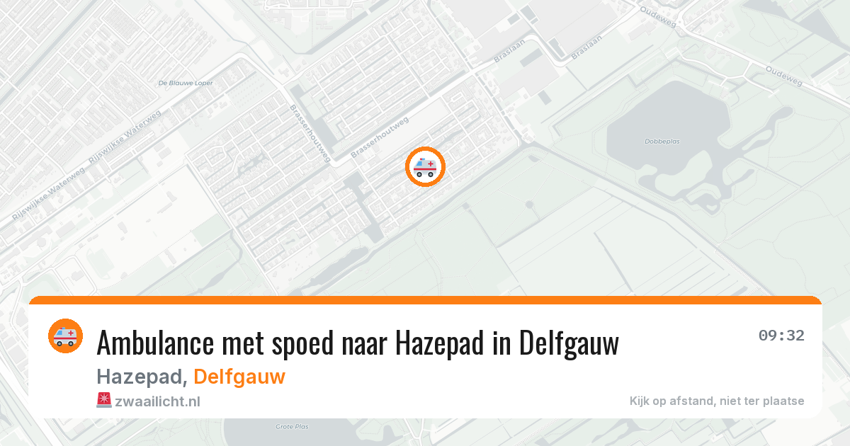 Ambulance met spoed naar Hazepad in Delfgauw — 13 aug 2026
