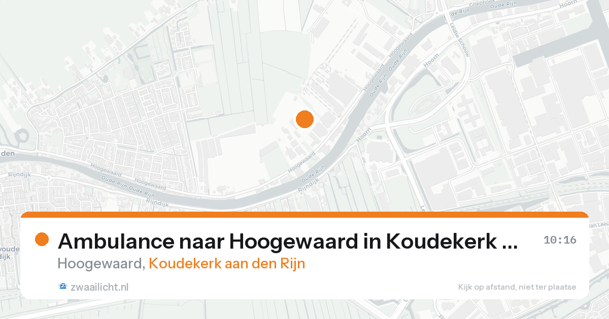 Ambulance naar Hoogewaard in Koudekerk aan den Rijn — 14 aug 2026