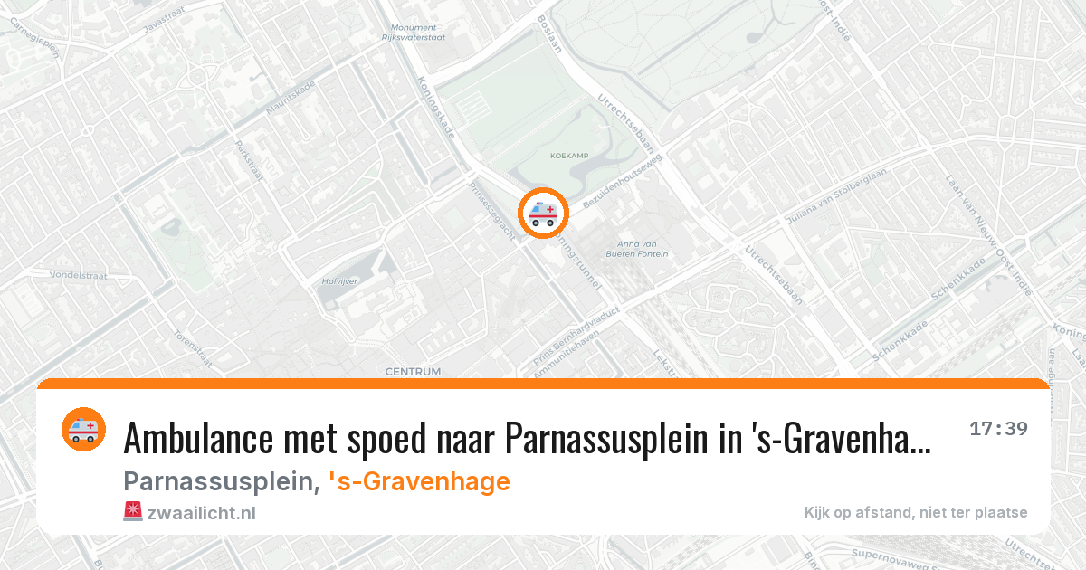 Ambulance met spoed naar Parnassusplein in 's-Gravenhage — 9 jul 2026