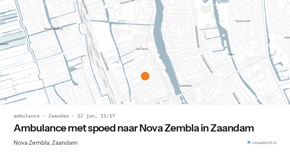 Ambulance met spoed naar Nova Zembla in Zaandam — 22 jun 2026
