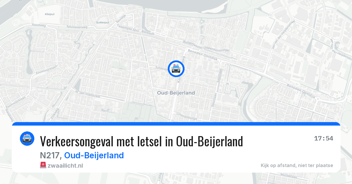 Verkeersongeval met letsel in Oud-Beijerland — 26 jun 2026