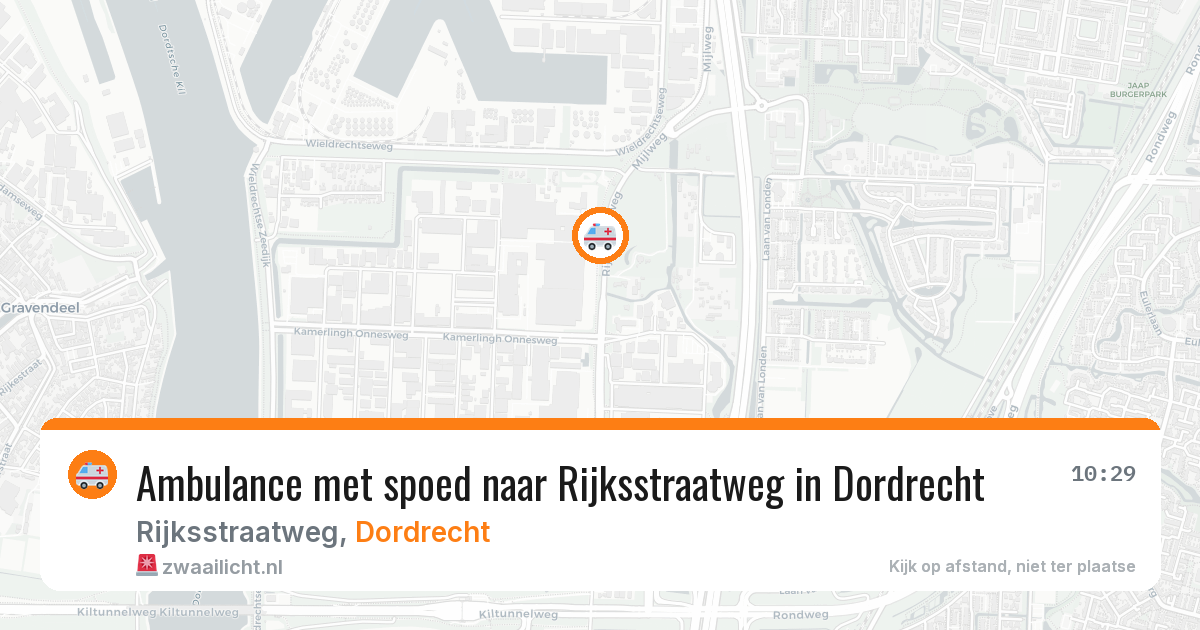 Ambulance met spoed naar Rijksstraatweg in Dordrecht — 4 aug 2026