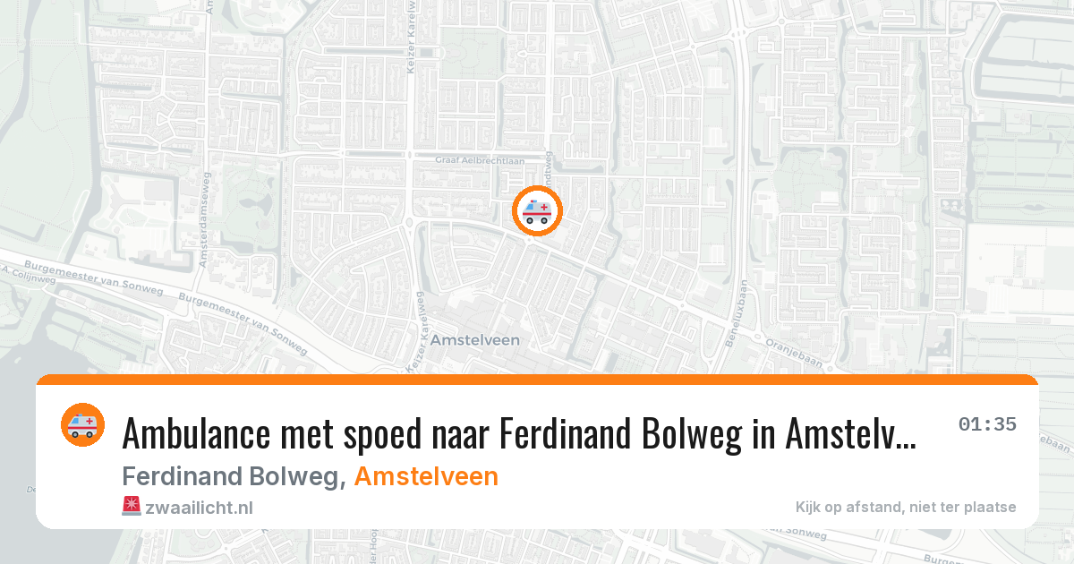 Ambulance met spoed naar Ferdinand Bolweg in Amstelveen — 1 aug 2026
