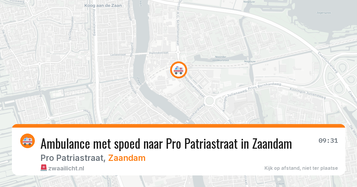 Ambulance met spoed naar Pro Patriastraat in Zaandam — 4 aug 2026