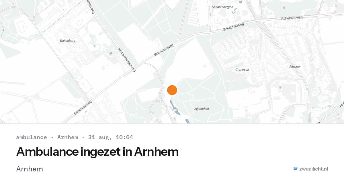 Ambulance ingezet in Arnhem — 31 aug 2026