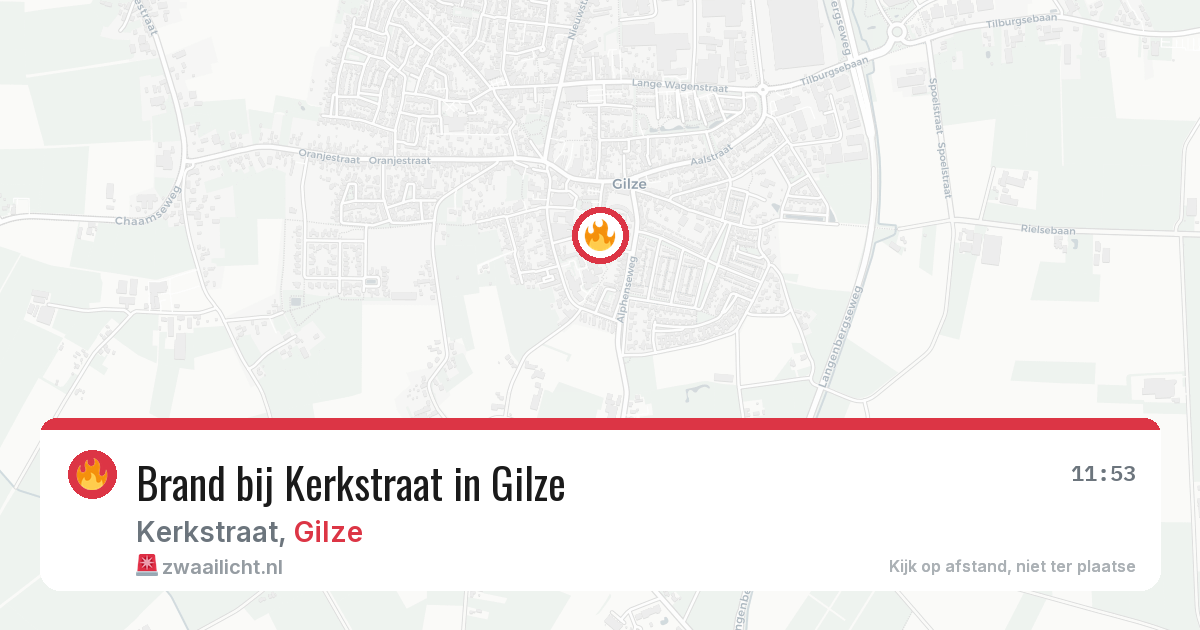 Brand bij Kerkstraat in Gilze — 4 jul 2026