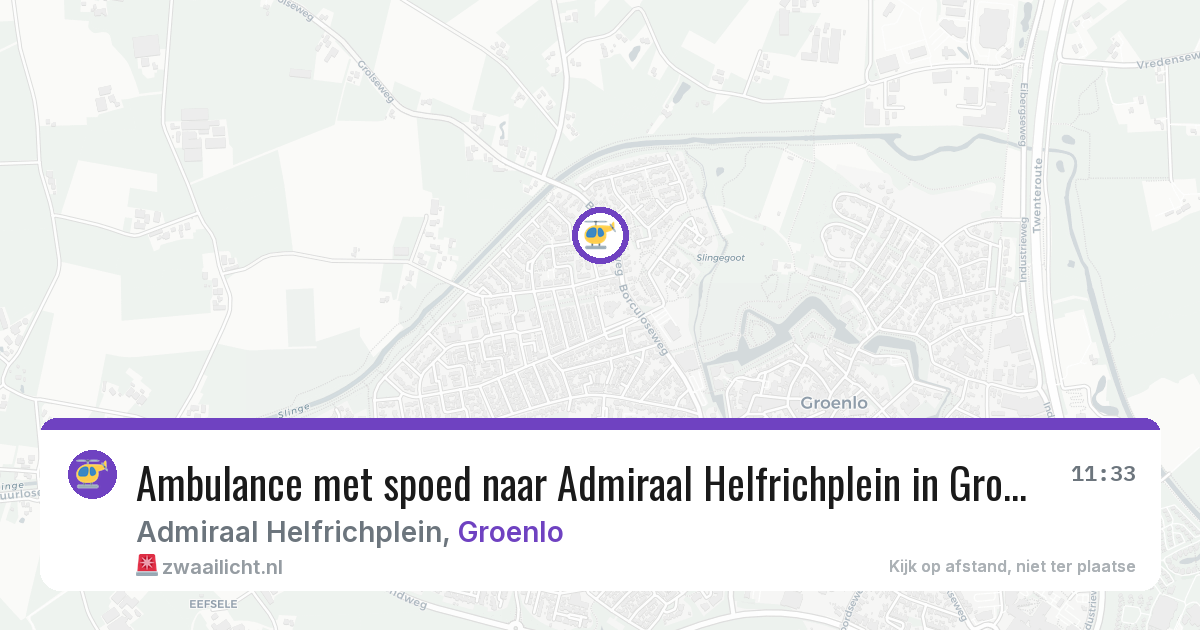 Ambulance met spoed naar Admiraal Helfrichplein in Groenlo — 8 jun 2026