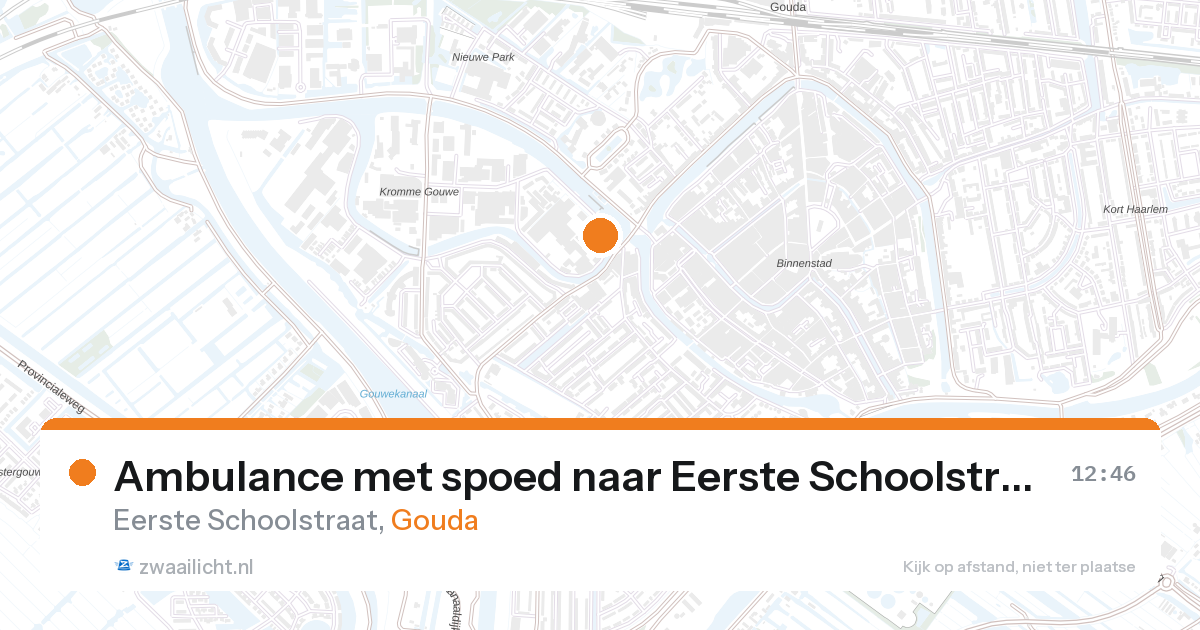 Ambulance met spoed naar Eerste Schoolstraat in Gouda — 9 mei 2026