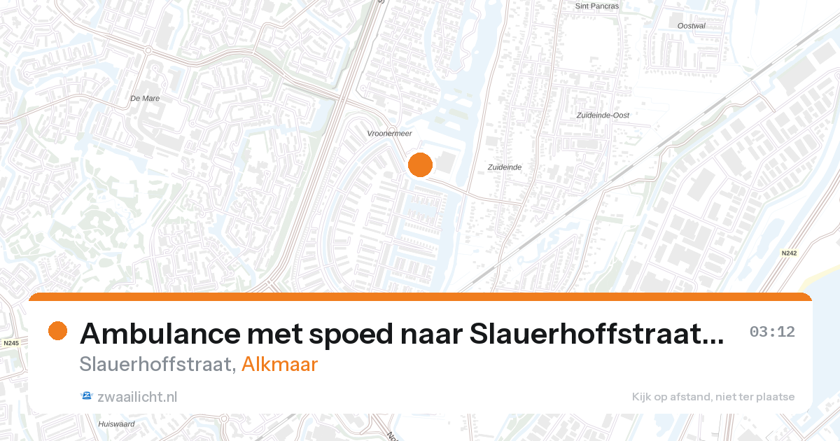 Ambulance met spoed naar Slauerhoffstraat in Alkmaar — 27 aug 2026
