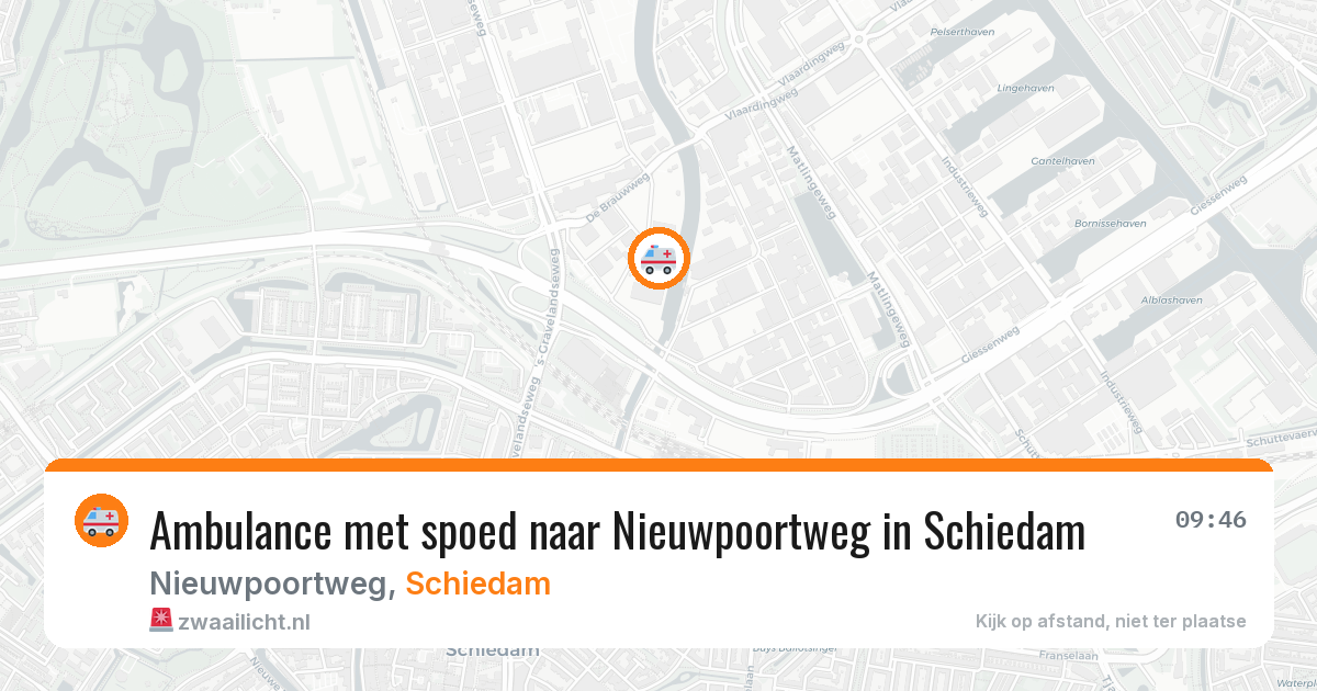 Ambulance met spoed naar Nieuwpoortweg in Schiedam — 1 jul 2026