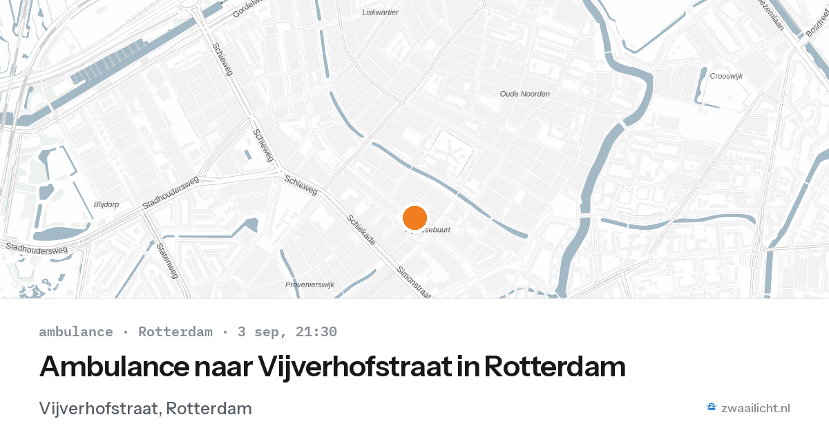 Ambulance naar Vijverhofstraat in Rotterdam — 3 sep 2026