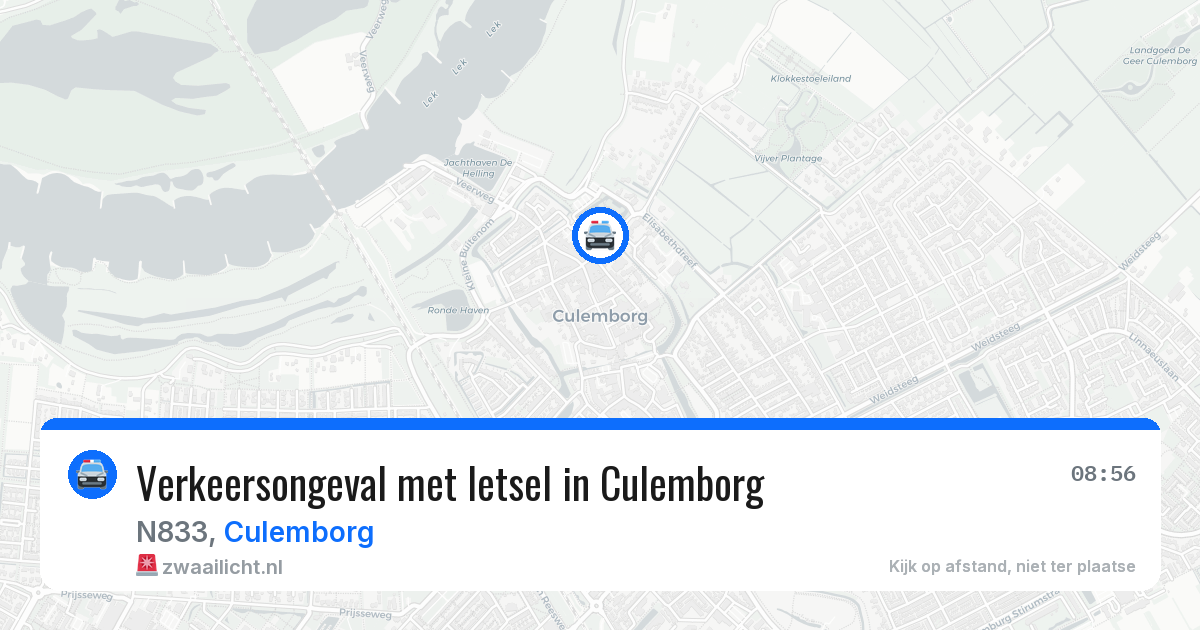 Verkeersongeval met letsel in Culemborg — 10 apr 2026