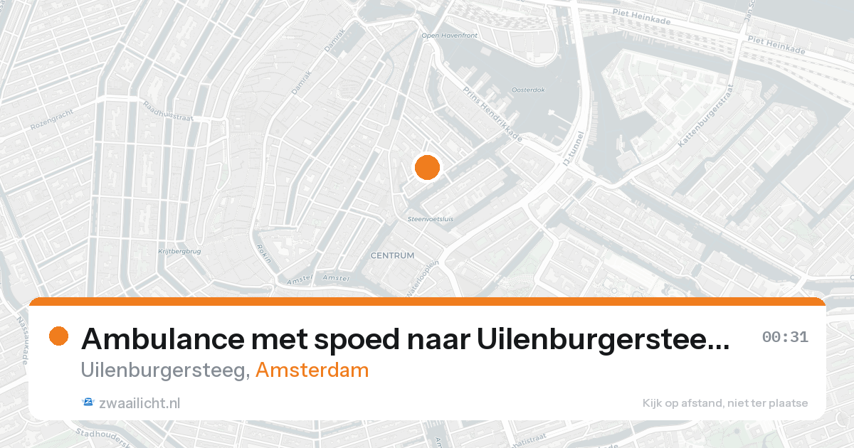 Ambulance met spoed naar Uilenburgersteeg in Amsterdam — 21 aug 2026