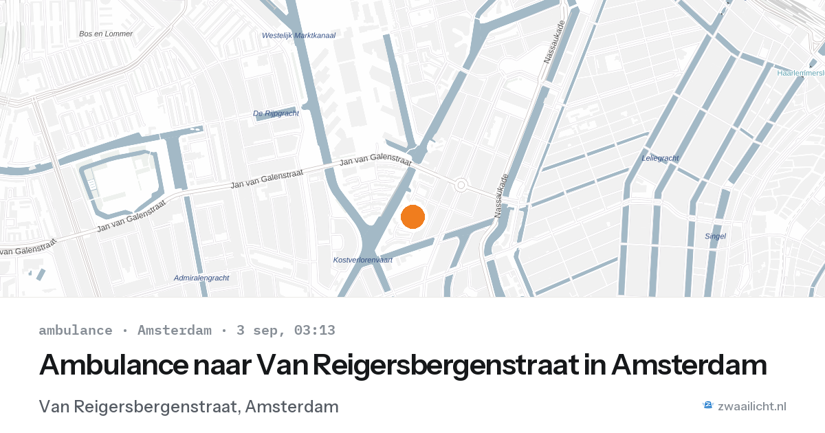 Ambulance naar Van Reigersbergenstraat in Amsterdam — 3 sep 2026