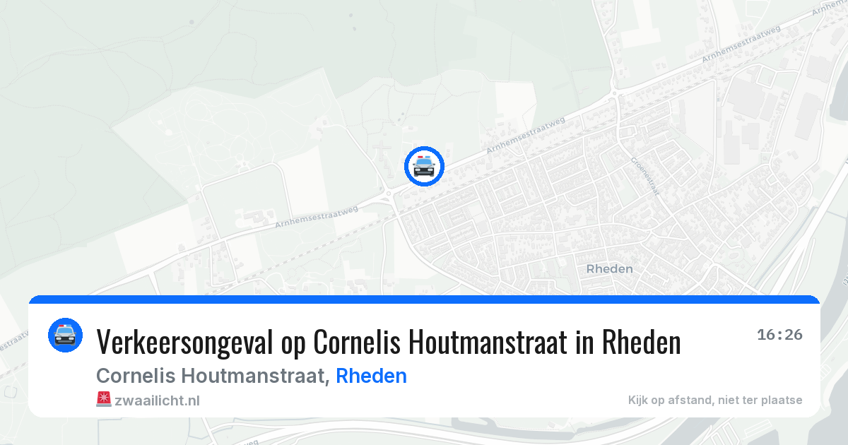 Verkeersongeval op Cornelis Houtmanstraat in Rheden — 14 aug 2026