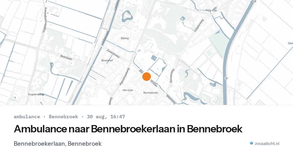 Ambulance naar Bennebroekerlaan in Bennebroek — 30 aug 2026