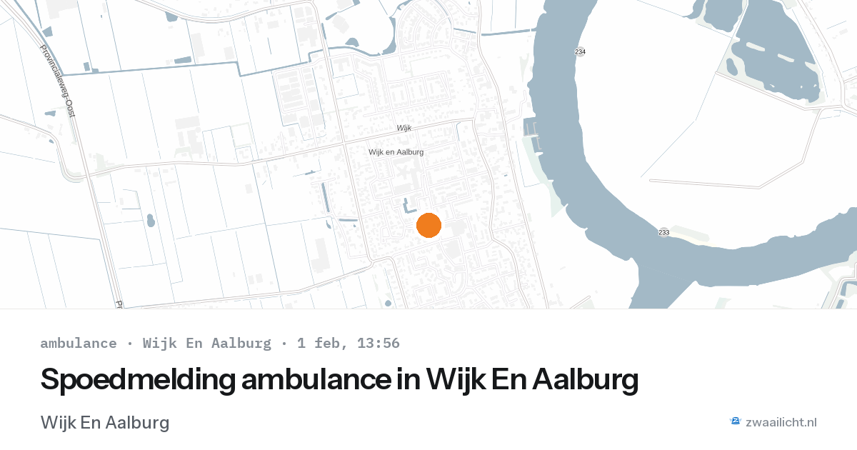 Spoedmelding ambulance in Wijk En Aalburg — 1 feb 2026