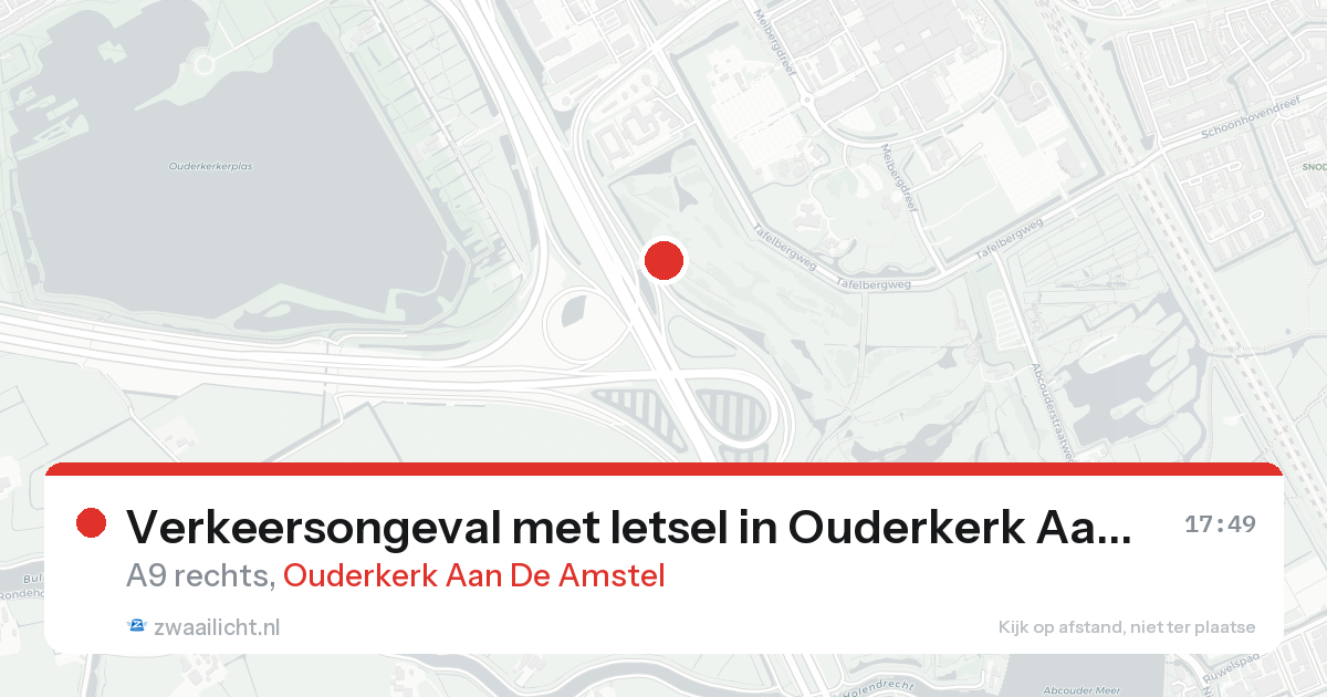Verkeersongeval met letsel in Ouderkerk Aan De Amstel — 18 aug 2026