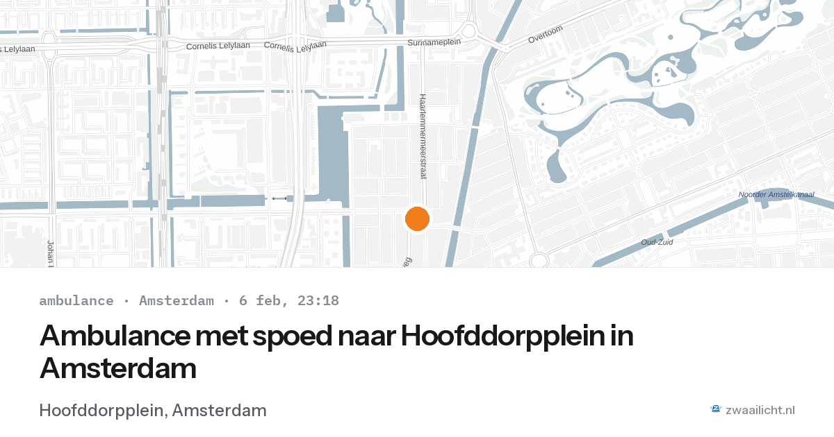 Ambulance met spoed naar Hoofddorpplein in Amsterdam — 6 feb 2026