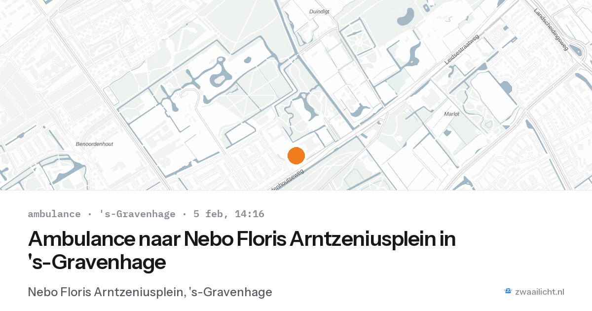 Ambulance naar Nebo Floris Arntzeniusplein in 's-Gravenhage — 5 feb 2026