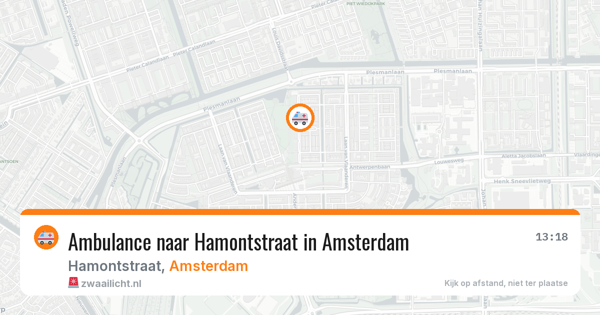 Ambulance naar Hamontstraat in Amsterdam — 26 mrt 2026