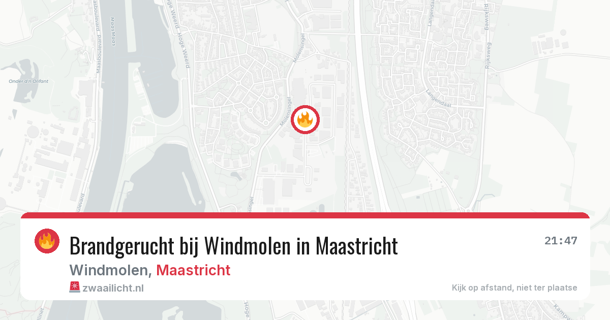 Brandgerucht bij Windmolen in Maastricht — 21 jul 2026