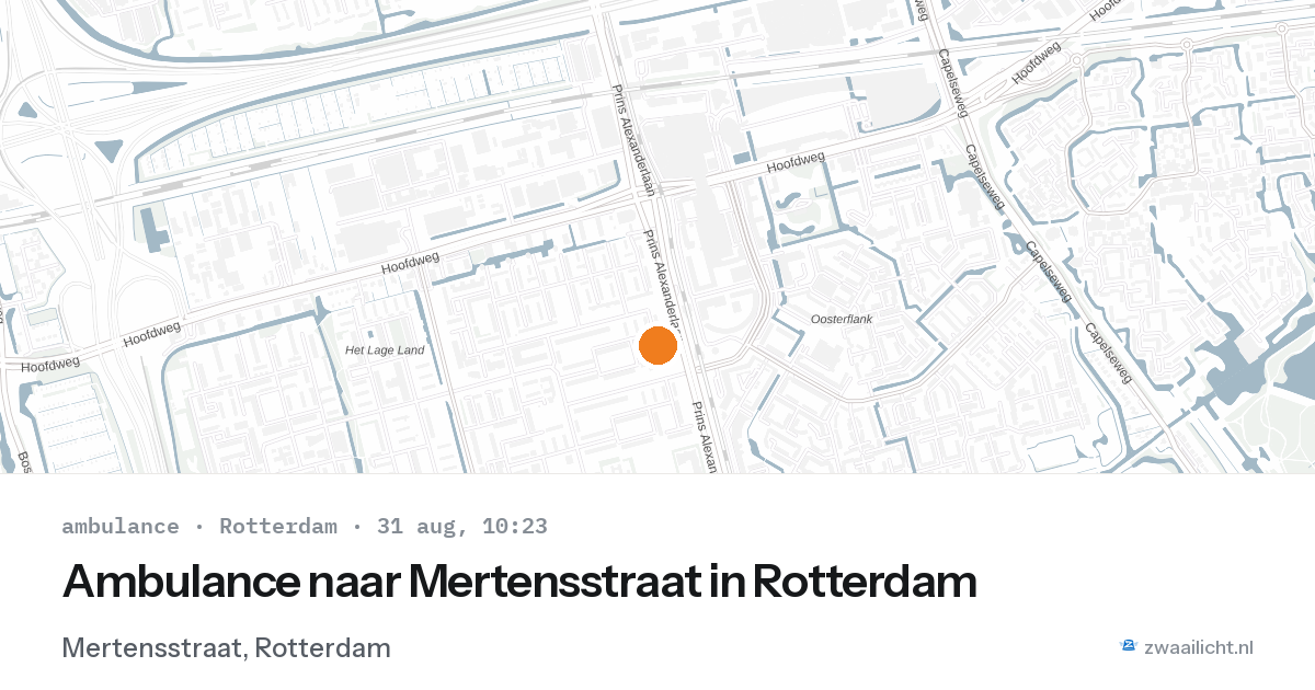 Ambulance naar Mertensstraat in Rotterdam — 31 aug 2026
