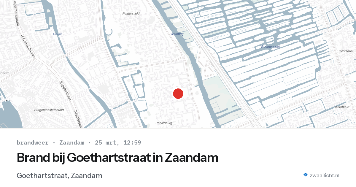 Brand bij Goethartstraat in Zaandam — 25 mrt 2026