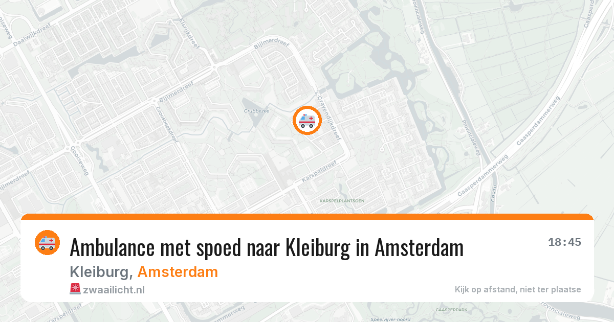 Ambulance met spoed naar Kleiburg in Amsterdam — 16 jun 2026
