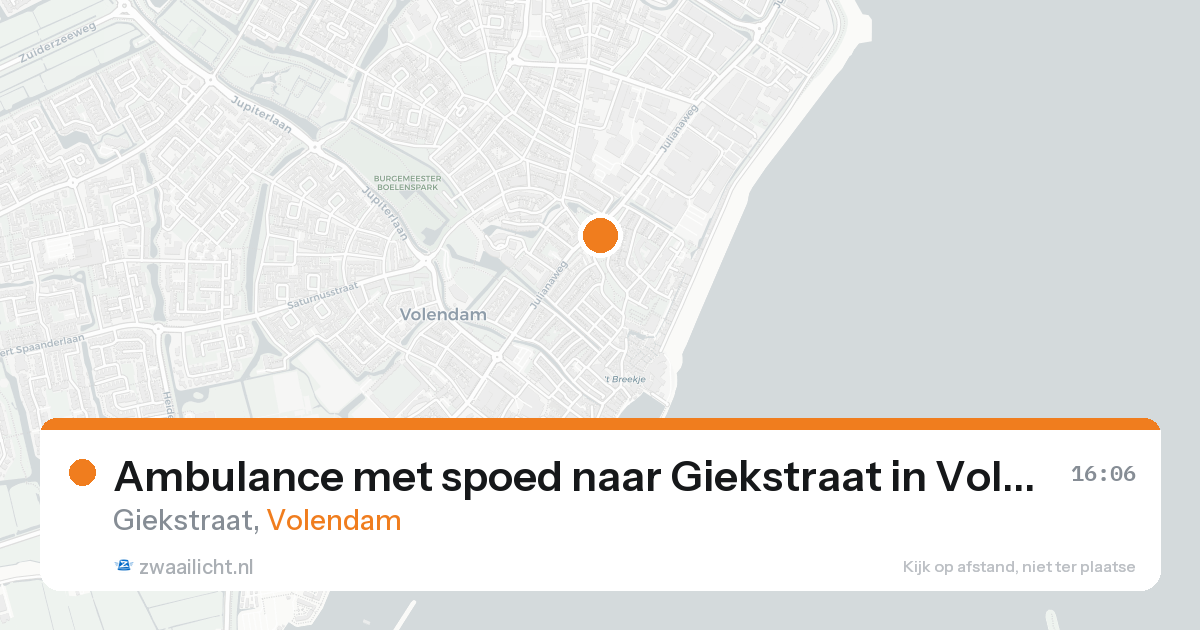 Ambulance met spoed naar Giekstraat in Volendam — 21 aug 2026