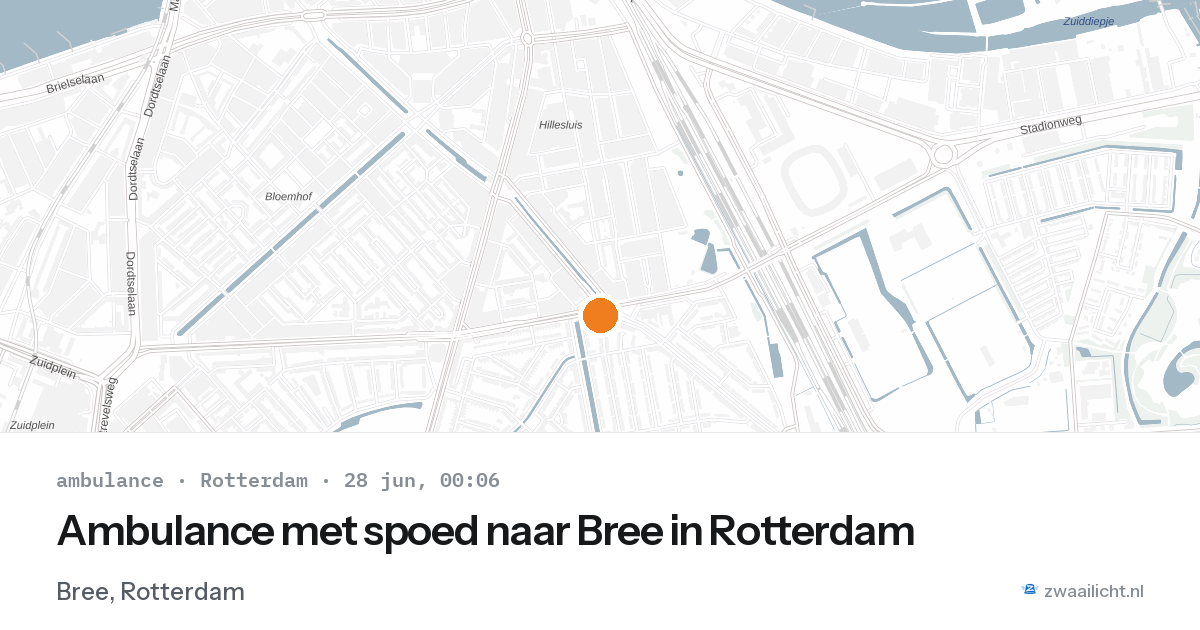 Ambulance met spoed naar Bree in Rotterdam — 27 jun 2026