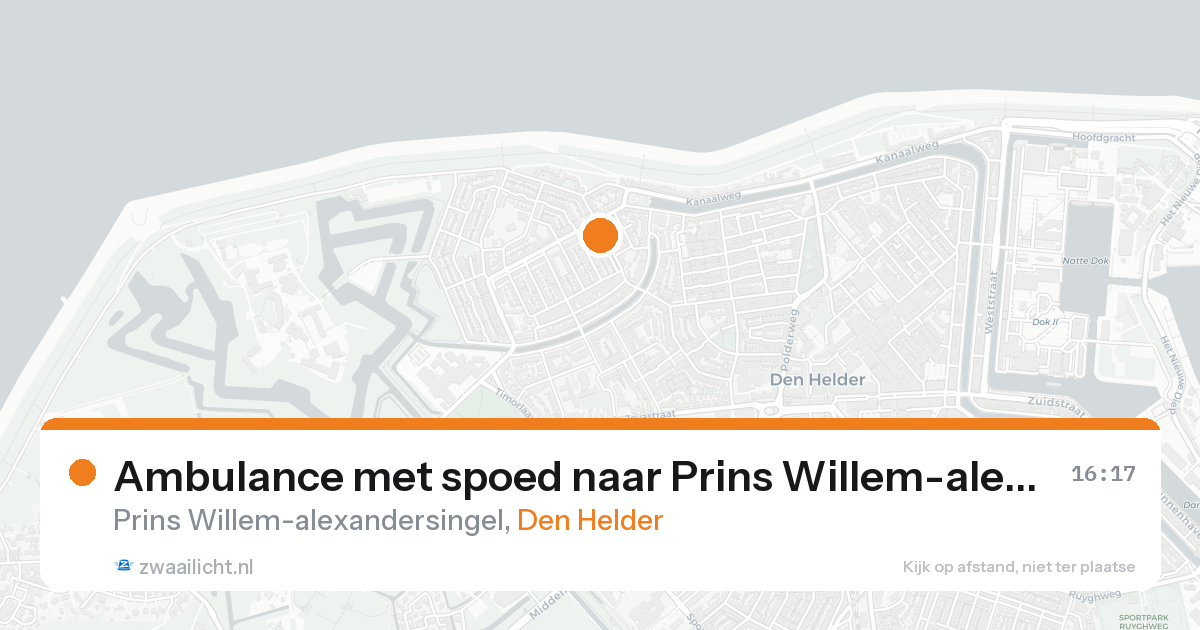Ambulance met spoed naar Prins Willem-alexandersingel in Den Helder — 16 aug 2026