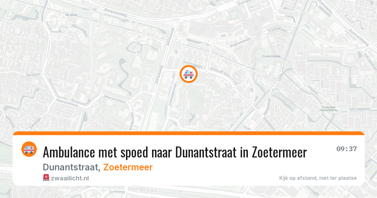 Ambulance met spoed naar Dunantstraat in Zoetermeer — 12 aug 2026
