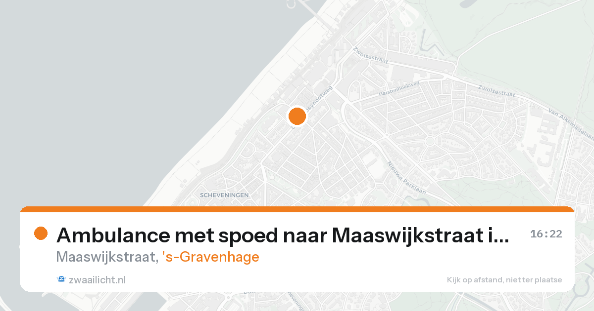 Ambulance met spoed naar Maaswijkstraat in 's-Gravenhage — 17 aug 2026