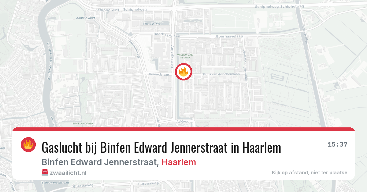 Gaslucht bij Binfen Edward Jennerstraat in Haarlem — 1 feb 2026
