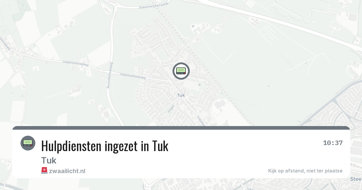 Hulpdiensten ingezet in Tuk — 20 jun 2026 | 🚨 Zwaailicht.nl