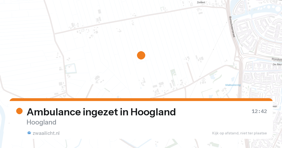 Ambulance ingezet in Hoogland — 25 aug 2026