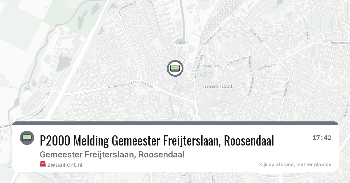 P2000 Melding Gemeester Freijterslaan, Roosendaal — 28 jun 2026