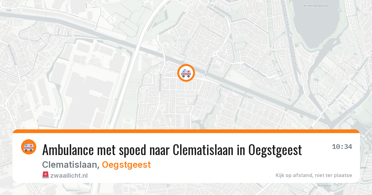 Ambulance met spoed naar Clematislaan in Oegstgeest — 21 jun 2026