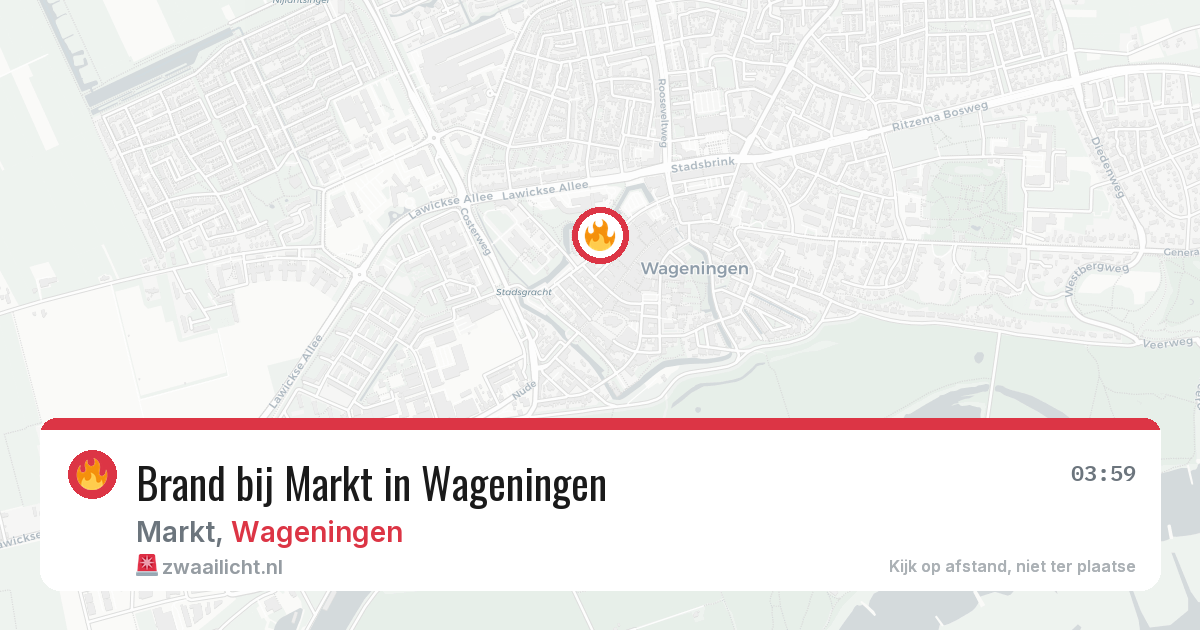 Brand bij Markt in Wageningen — 3 mrt 2026